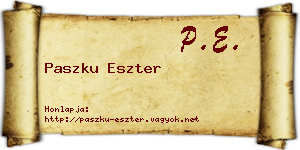 Paszku Eszter névjegykártya